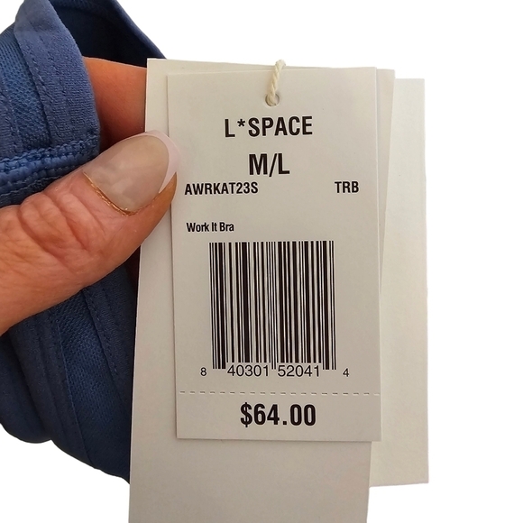 L*Space Work It Bra in True Blue Size M/L - Picture 11 of 13